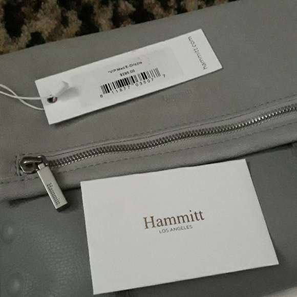 HAMMITT VIP E Drizzle Gray Clutch Convertible Detachable Strap Crossbody Handbag - Picture 9 of 10